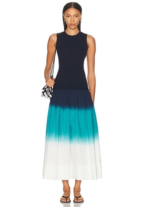 SIMONMILLER Novo Knit Combo Dress in Macadamia & Blue Dip Dye - Blue. Size M (also in XS, S).