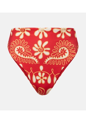 Cala de la Cruz Lulu printed high-rise bikini bottoms