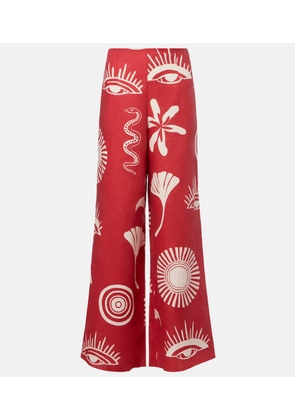 Cala de la Cruz Toya printed linen wide-leg pants