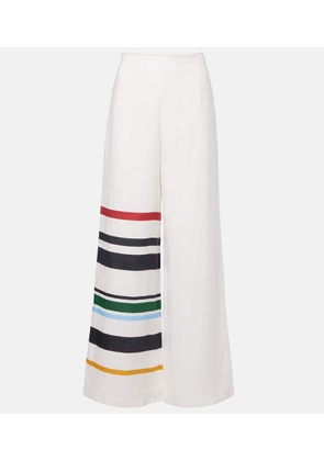 Cala de la Cruz Toya striped linen wide-leg pants