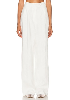 SANS FAFF Ravello High Waisted Trouser in White - White. Size L (also in XS, S).