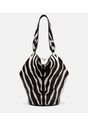 Khaite Lotus Mini calf hair and suede tote bag