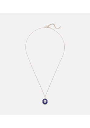 Mateo 14kt gold pendant necklace with lapis lazuli and diamonds