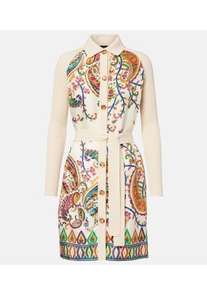Etro Paisley belted cotton and silk cardigan