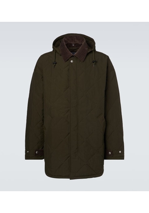 Comme des Garcons Homme Corduroy-trimmed quilted hooded jacket