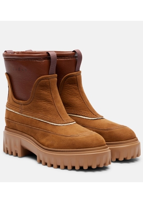 Hogan Shearling-lined leather ankle boots