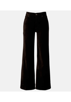 Frame Le Slim Palazzo cotton-blend velvet wide-leg pants