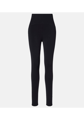 Alaia Ribbed-knit high-rise leggings