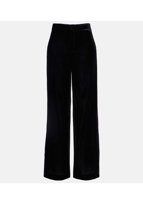 Veronica Beard Alex high-rise velvet wide-leg pants