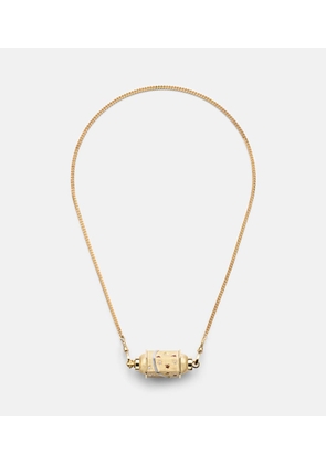 Marie Lichtenberg Milky Way 18kt gold locket necklace with diamonds and rubies