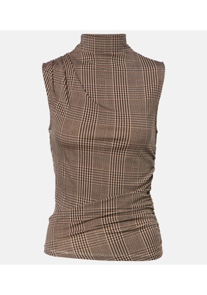 Veronica Beard Mylie houndstooth jersey top