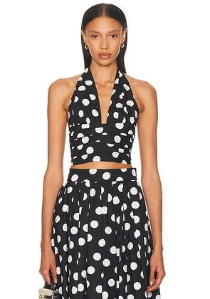 SANS FAFF Carlo Halter Top in Polka Dot - Black. Size M (also in XS, S).