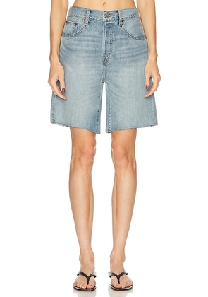 RE/DONE 90s Comfy Short in Hacienda - Blue. Size 24 (also in 25, 26, 27, 31, 32).
