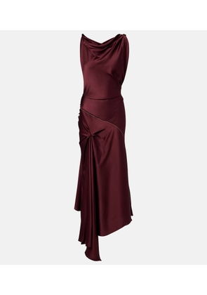 Victoria Beckham Asymmetric draped satin midi dress