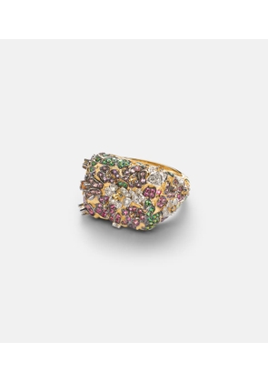 Yvonne Leon Jolie Fleur 9kt gold ring with gemstones
