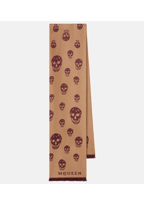 McQueen Skull wool jacquard scarf