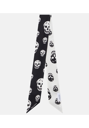 McQueen Printed silk scarf