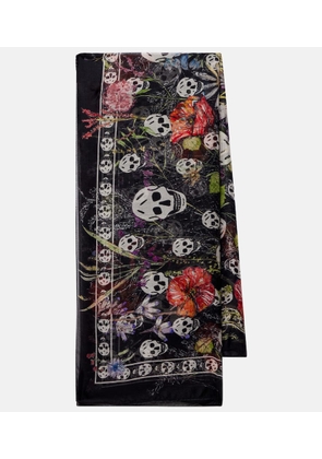 McQueen Skull silk chiffon scarf