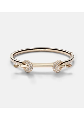 Ananya Chakra Icon 18kt gold bracelet with diamonds and quartz