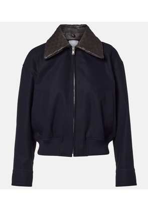 Bottega Veneta Leather-trimmed cotton twill blouson jacket