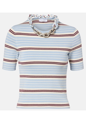 Rabanne Chain-detail silk and cotton-blend top