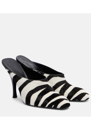 Khaite Colt 100 zebra-print calf hair mules