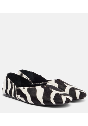 Khaite Jane zebra-print calf hair ballet flats