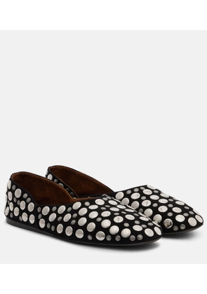 Khaite Jane studded suede ballet flats