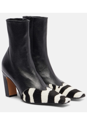Khaite Nevada 85 calf hair and leather ankle boots