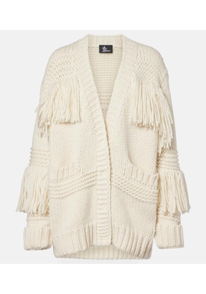 Moncler Grenoble Fringed wool-blend cardigan