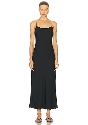 Toteme Satin Slip Dress in Black - Black. Size 34 (also in 38, 40).