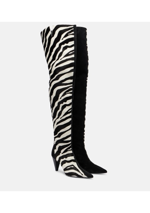 Khaite Harvey 85 calf hair over-the-knee boots