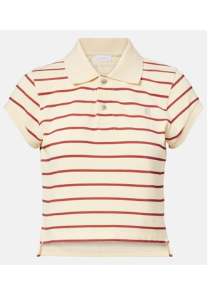 Rabanne Striped cotton pique polo shirt
