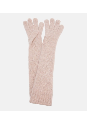 Moncler Embroidered alpaca-blend gloves