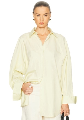 Toteme Raglan Shirt in Straw - Lemon. Size 32 (also in 38, 42).