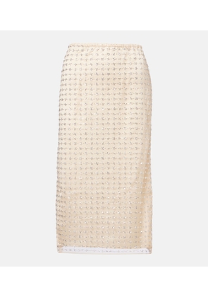 Staud Ciara beaded sheer tulle midi skirt