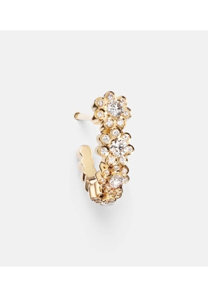 Sophie Bille Brahe Petite Boucle De Fleurs 18kt gold earrings with diamonds
