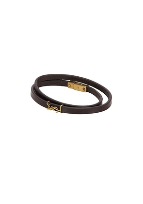 Saint Laurent Double Wrap Bracelet in Mountain Rock - Brown. Size L (also in S, M).