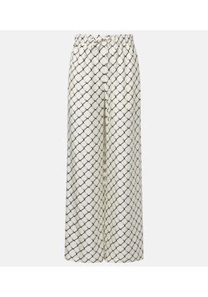 Gucci Horsebit silk twill wide-leg pants