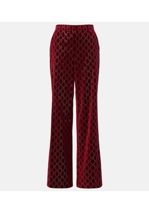 Gucci GG cotton velvet wide-leg pants