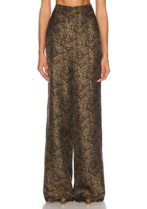 Saint Laurent Wide Leg Pant in Kaki Bordeaux - Olive. Size 34 (also in 38, 36).