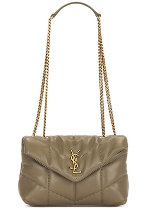 Saint Laurent Mini Puffer Bag in Strong Moss - Olive. Size all.
