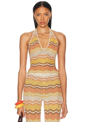 Retrofete Luz Top in Metallic Multi - Peach,Yellow. Size M (also in S, XS).