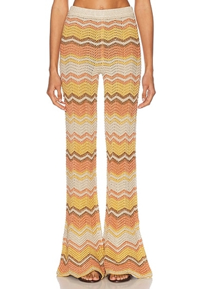 Retrofete Amira Pant in Metallic Multi - Peach,Yellow. Size L (also in M, S, XS).