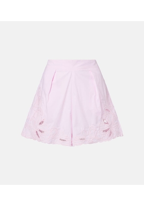 Juliet Dunn High-rise cotton wide-leg shorts