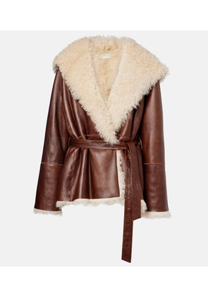 Magda Butrym Shearling-trimmed leather jacket