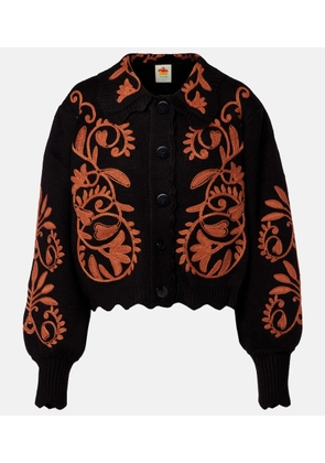 Farm Rio Cornely Ainika embroidered scalloped cardigan