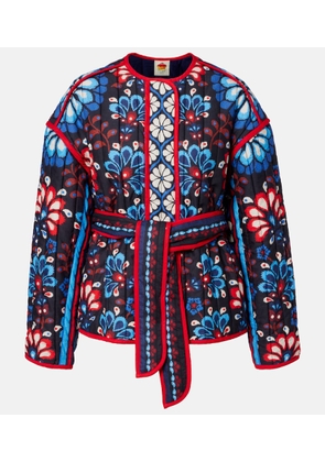 Farm Rio Latina Scarf belted cotton jacket