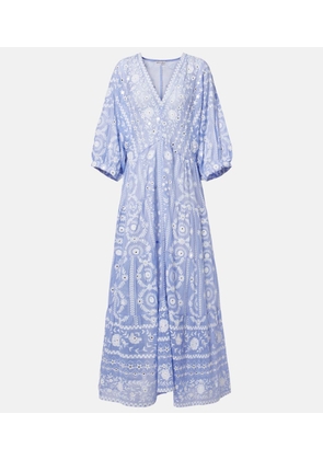 Juliet Dunn Sequined floral cotton maxi dress