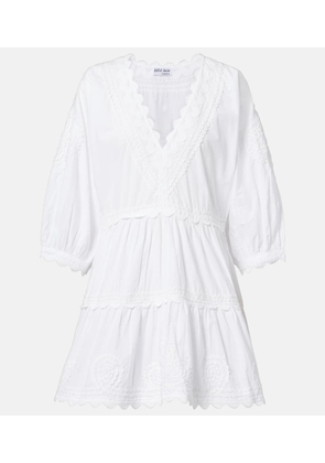 Juliet Dunn Embroidered cotton poplin minidress